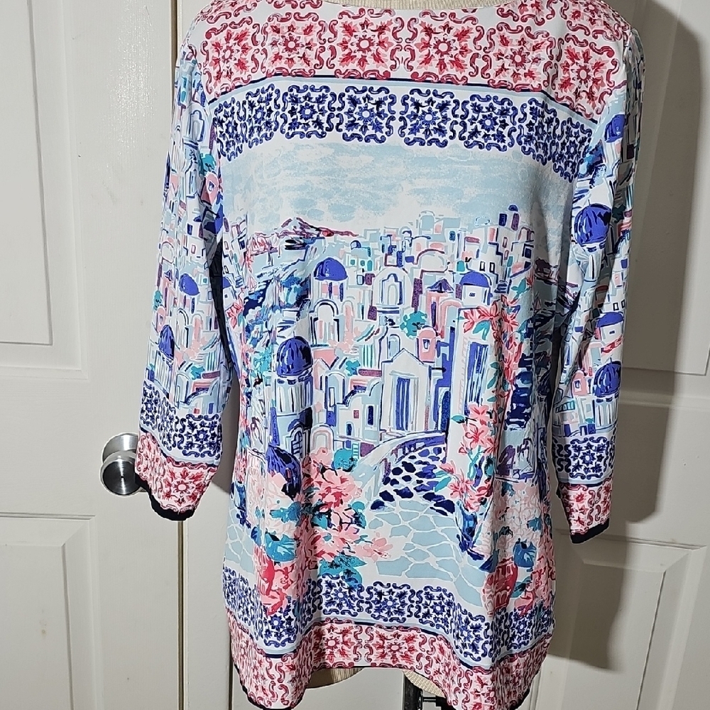 Women's Multicolor Printed Top By CHARTER CLUB. Size XL. Jersy Knit.